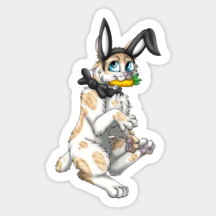 Bobtail BunnyCat: Cream Bicolor Tabby (Black) Sticker